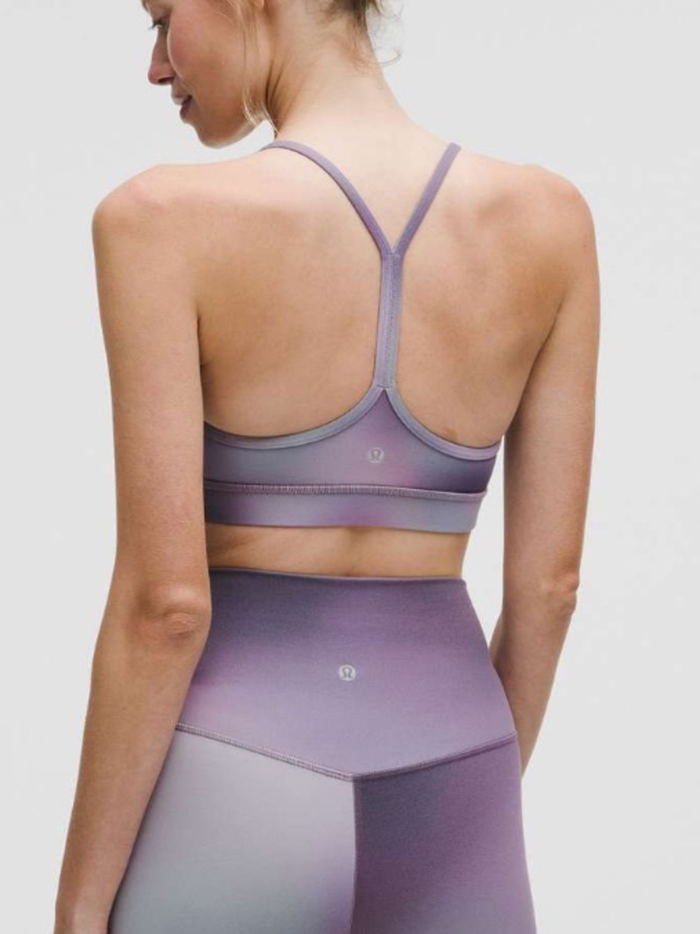 Lululemon Align High-Rise Short & Flow Y Bra Set Aurora Haze Purple Multi EUC - Picture 9 of 14